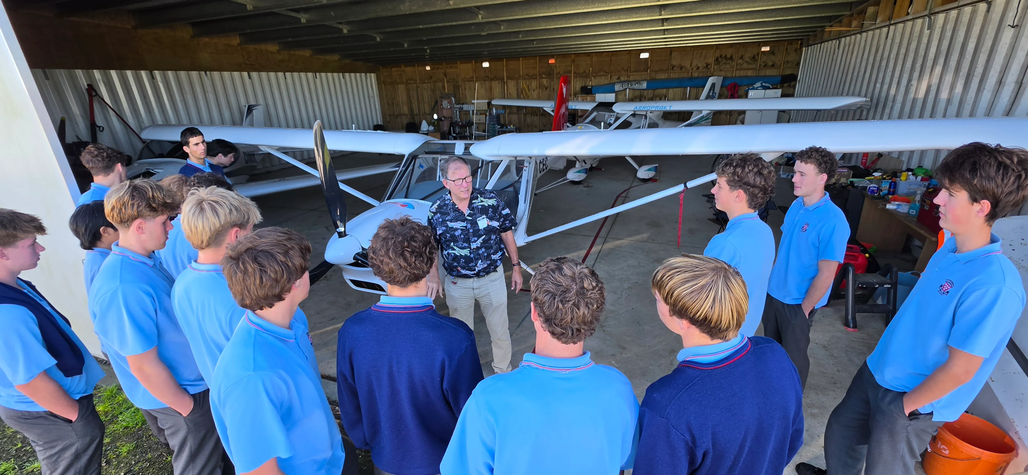 John with students